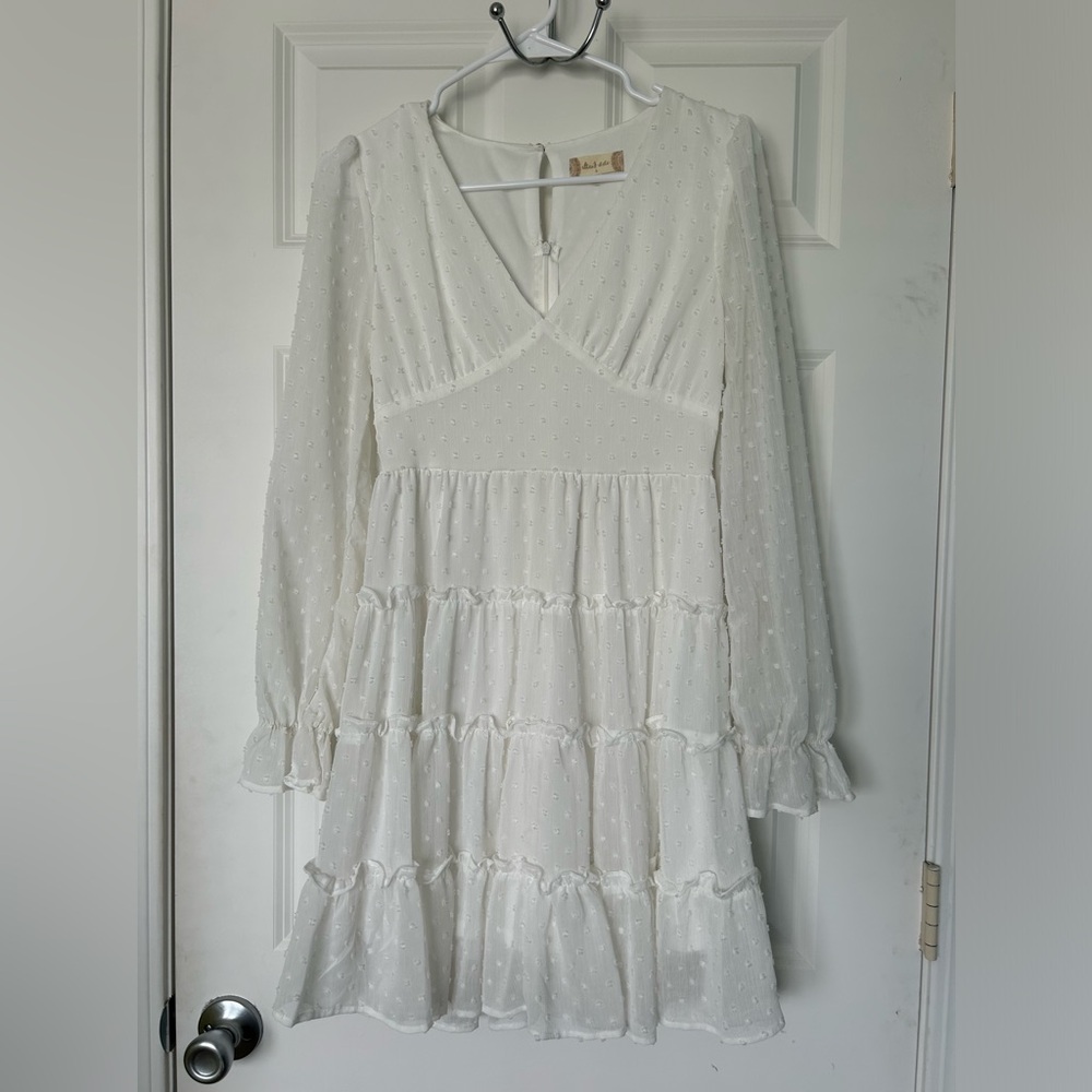 Altr’d State White‎ Swiss Dot Tiered Dress